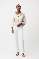 Joseph Ribkoff Pleated Satin Boxy Jacket