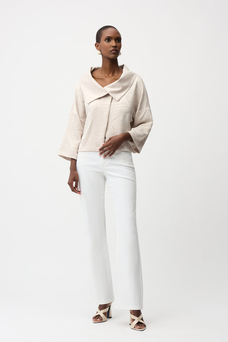 Joseph Ribkoff Pleated Satin Boxy Jacket