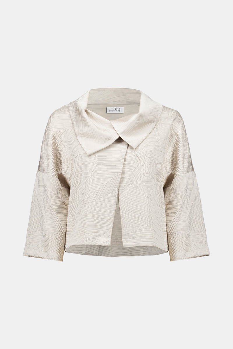 Joseph Ribkoff Pleated Satin Boxy Jacket
