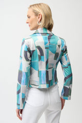 Joseph Ribkoff Faux Suede Geometric Print Jacket