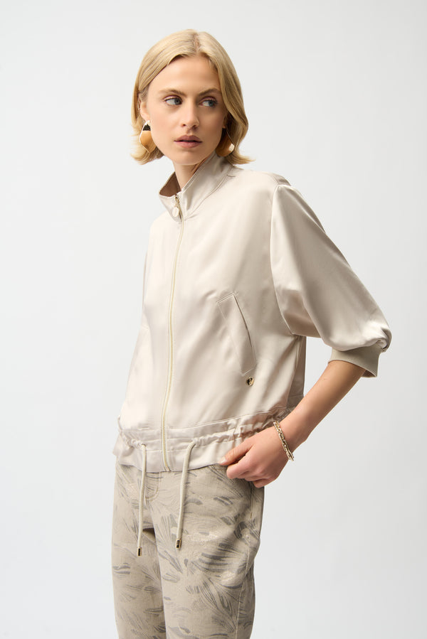 Joseph Ribkoff Satin Boxy Blouson Jacket