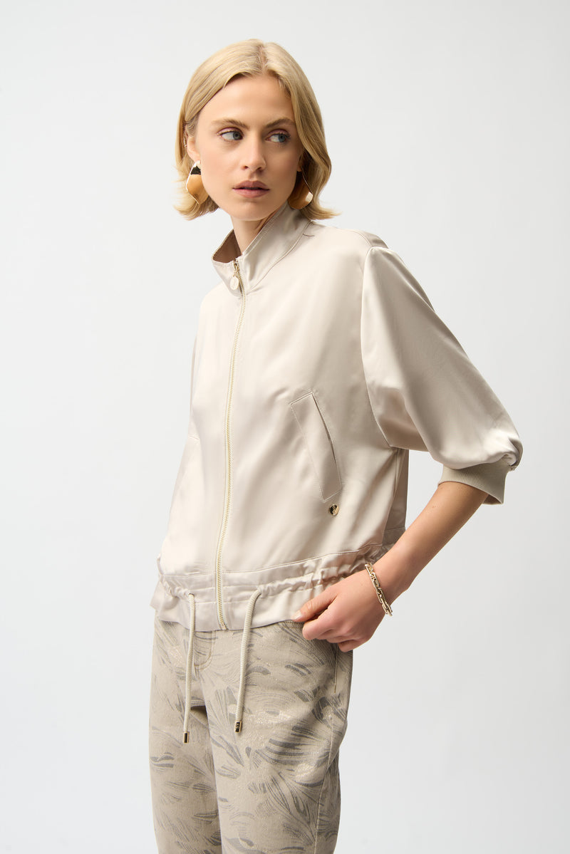Joseph Ribkoff Satin Boxy Blouson Jacket