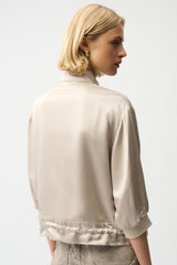 Joseph Ribkoff Satin Boxy Blouson Jacket