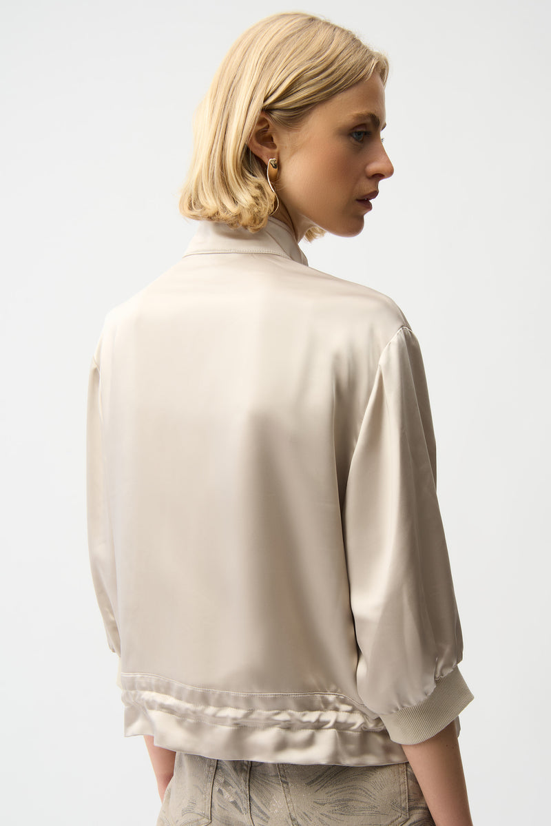 Joseph Ribkoff Satin Boxy Blouson Jacket
