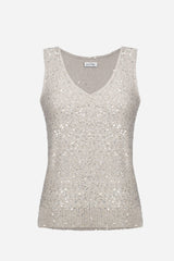 Joseph Ribkoff Sequins Yarn V-Neck Camisole