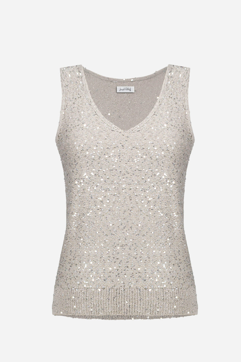 Joseph Ribkoff Sequins Yarn V-Neck Camisole