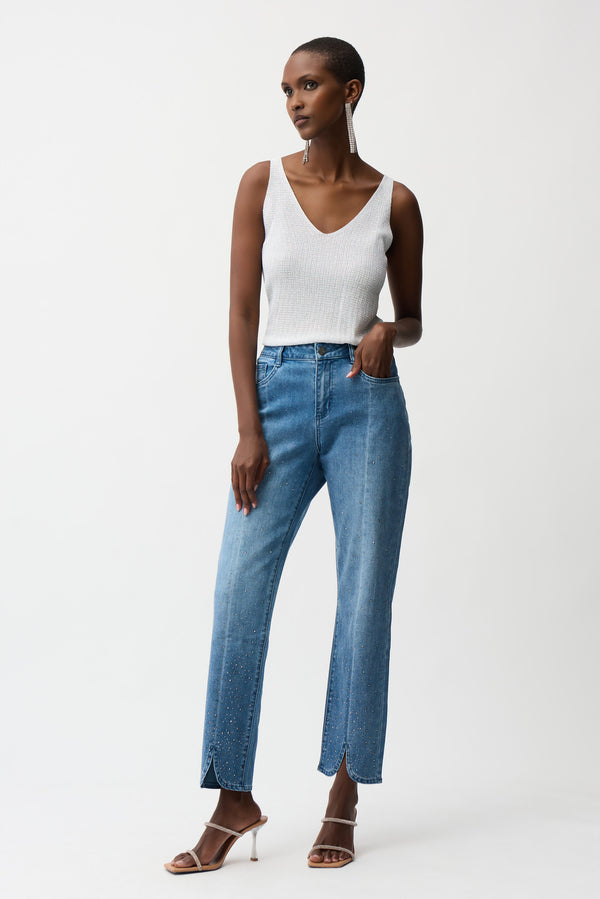 Joseph Ribkoff Slim Leg Rhinestone Detail Jeans
