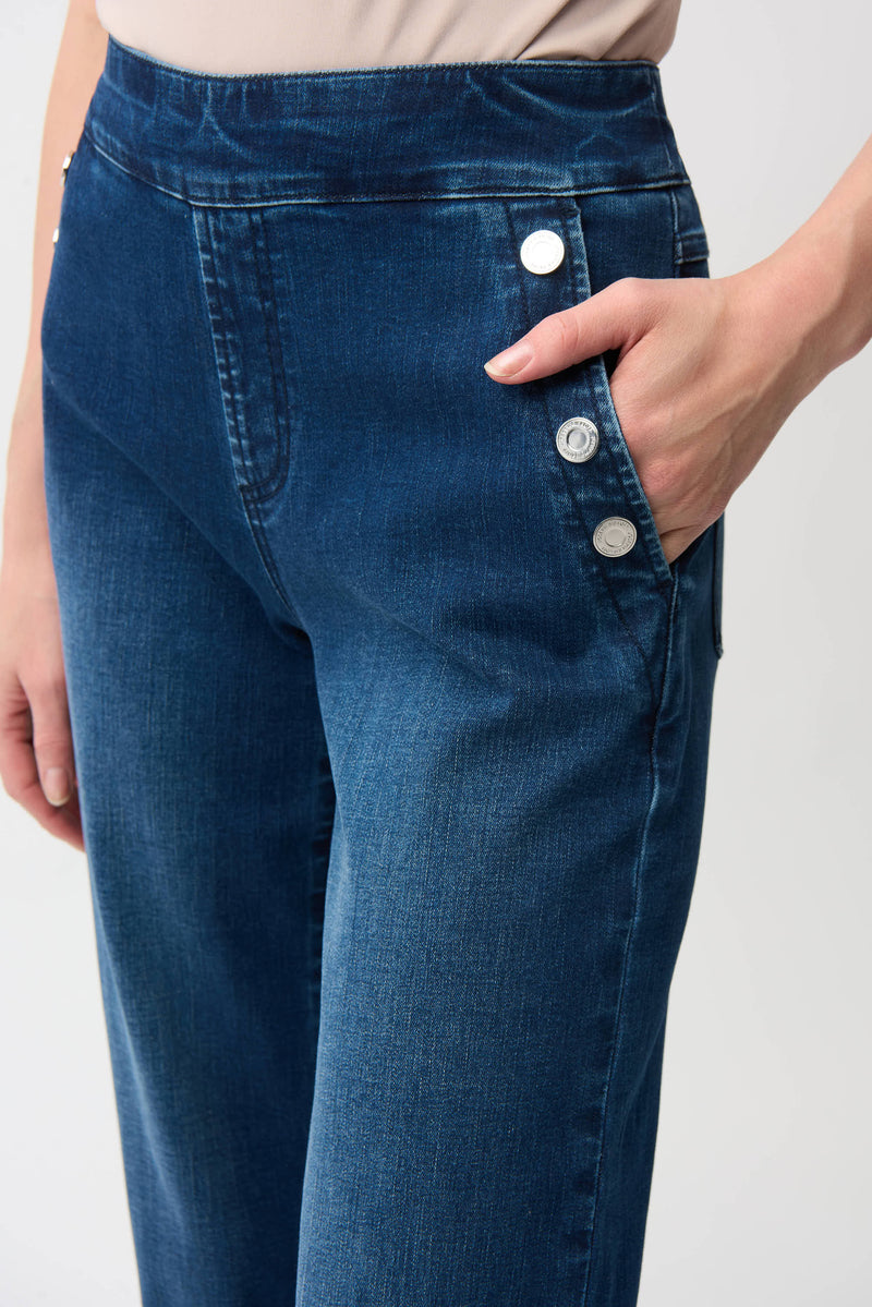 Joseph Ribkoff Wide Leg Pull-On Jeans