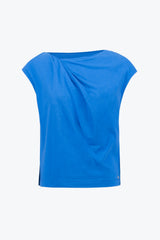 Joseph Ribkoff Cotton Top With Asymmetrical Collar