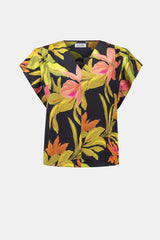 Joseph Ribkoff Satin Tropical Print Top
