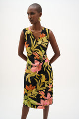 Joseph Ribkoff Silky Tropical Print Wrap Dress
