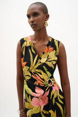 Joseph Ribkoff Silky Tropical Print Wrap Dress