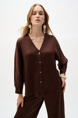 Joseph Ribkoff Satin Boxy Top With Dolman Sleeves