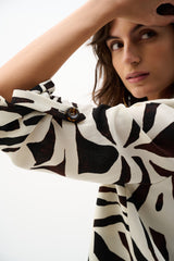 Joseph Ribkoff Woven Gauze Tropical Print Blazer