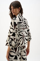 Joseph Ribkoff Woven Gauze Tropical Print Blazer