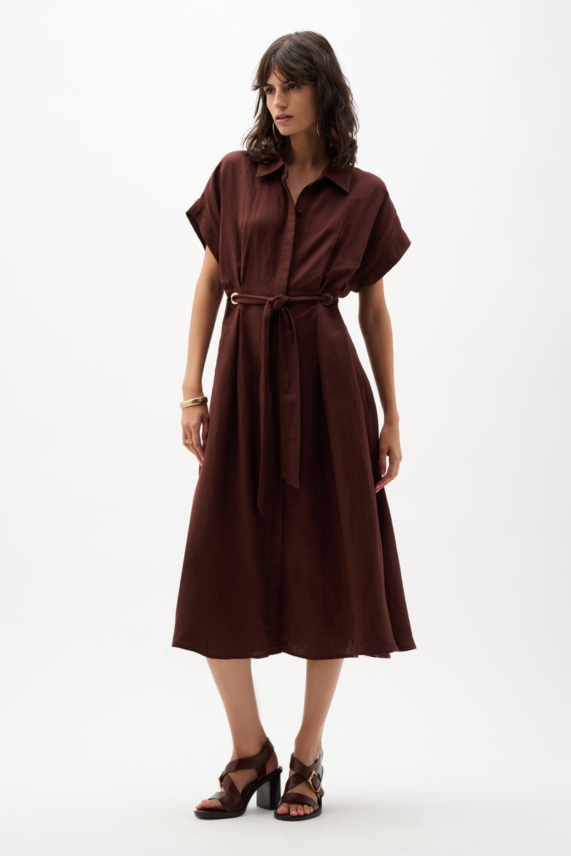 Joseph Ribkoff Linen Blend Shirt Dress
