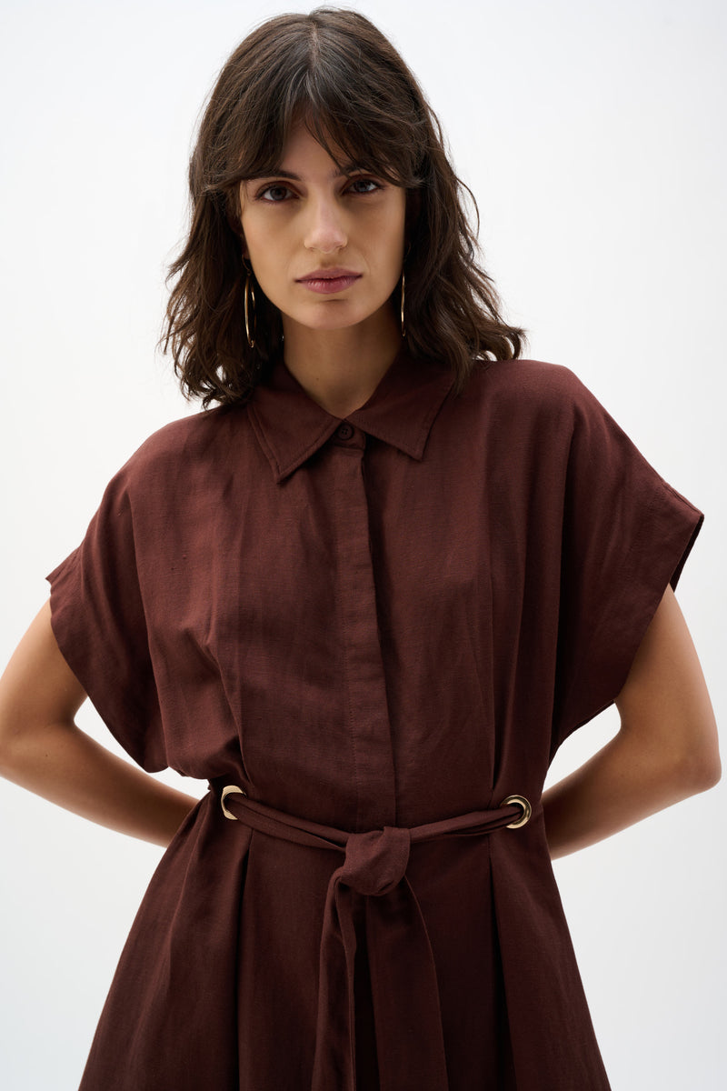 Joseph Ribkoff Linen Blend Shirt Dress
