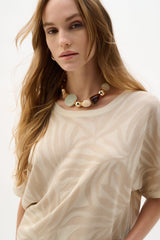 Joseph Ribkoff Jacquard Knit Print Sweater