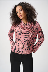 Joseph Ribkoff Textured Satin Cowl Top