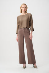 Joseph Ribkoff Satin Boat-Neck Tunic