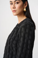 Joseph Ribkoff Textured Jacquard Collarless Jacket