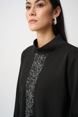 Joseph Ribkoff Jacquard And Scuba Jersey Boxy Top