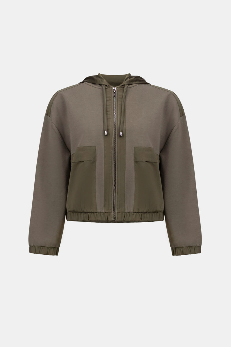 Joseph Ribkoff Scuba Jersey & Satin Hooded Jacket – MODA In Fashion