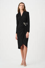 Joseph Ribkoff Silky Knit Sheath Wrap Dress