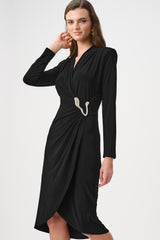 Joseph Ribkoff Silky Knit Sheath Wrap Dress