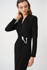 Joseph Ribkoff Silky Knit Sheath Wrap Dress