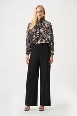 Joseph Ribkoff Chiffon Animal Print Boxy Top