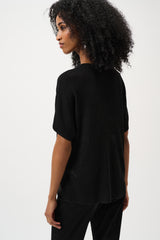 Joseph Ribkoff Metallic Knitted Rhinestone Top