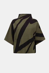 Joseph Ribkoff Abstract Funnel Neck Sweater