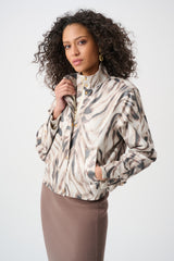 Joseph Ribkoff Foiled Faux Suede Jacket