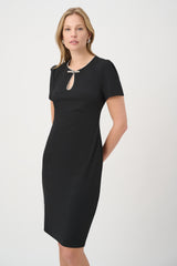 Joseph Ribkoff Embellished Bow Neckline Dress