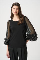 Joseph Ribkoff Embellished Bell Sleeve Top