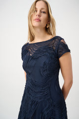Joseph Ribkoff Embroideered Swirl Flare Dress