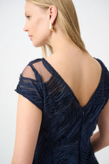 Joseph Ribkoff Embroideered Swirl Flare Dress