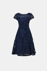Joseph Ribkoff Embroideered Swirl Flare Dress
