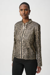 Joseph Ribkoff Metallic Soutache Fitted Jacket