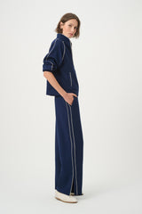Joseph Ribloff Piped Wide-Leg Track Pant