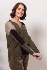 See Saw Australian Wool Blend Patchwork Sweater
