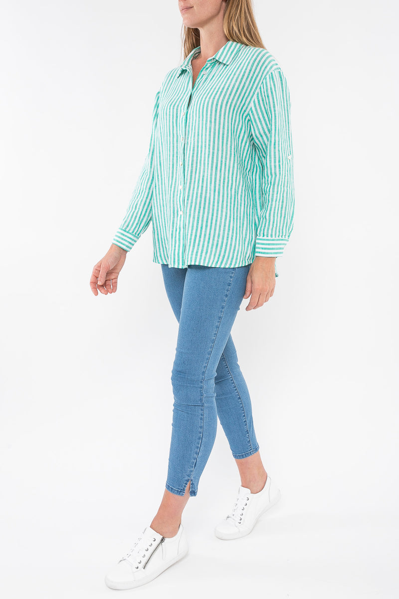 Jump Clothing Stripe Linen Shirt
