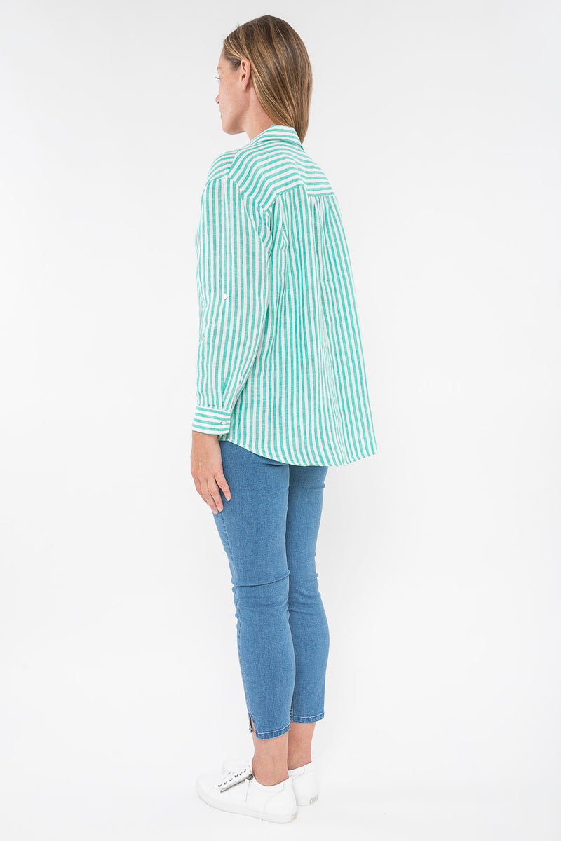 Jump Clothing Stripe Linen Shirt