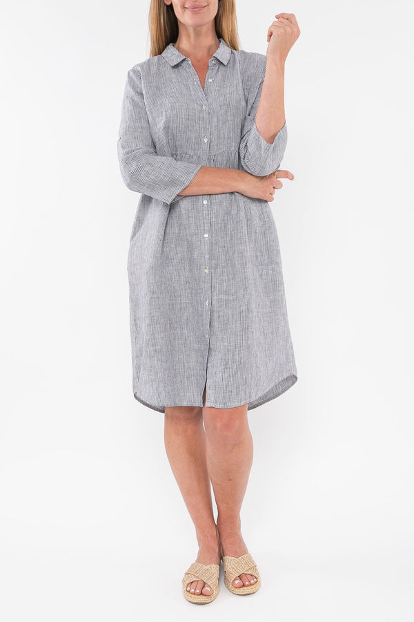 Jump Clothing Striped Linen Dress