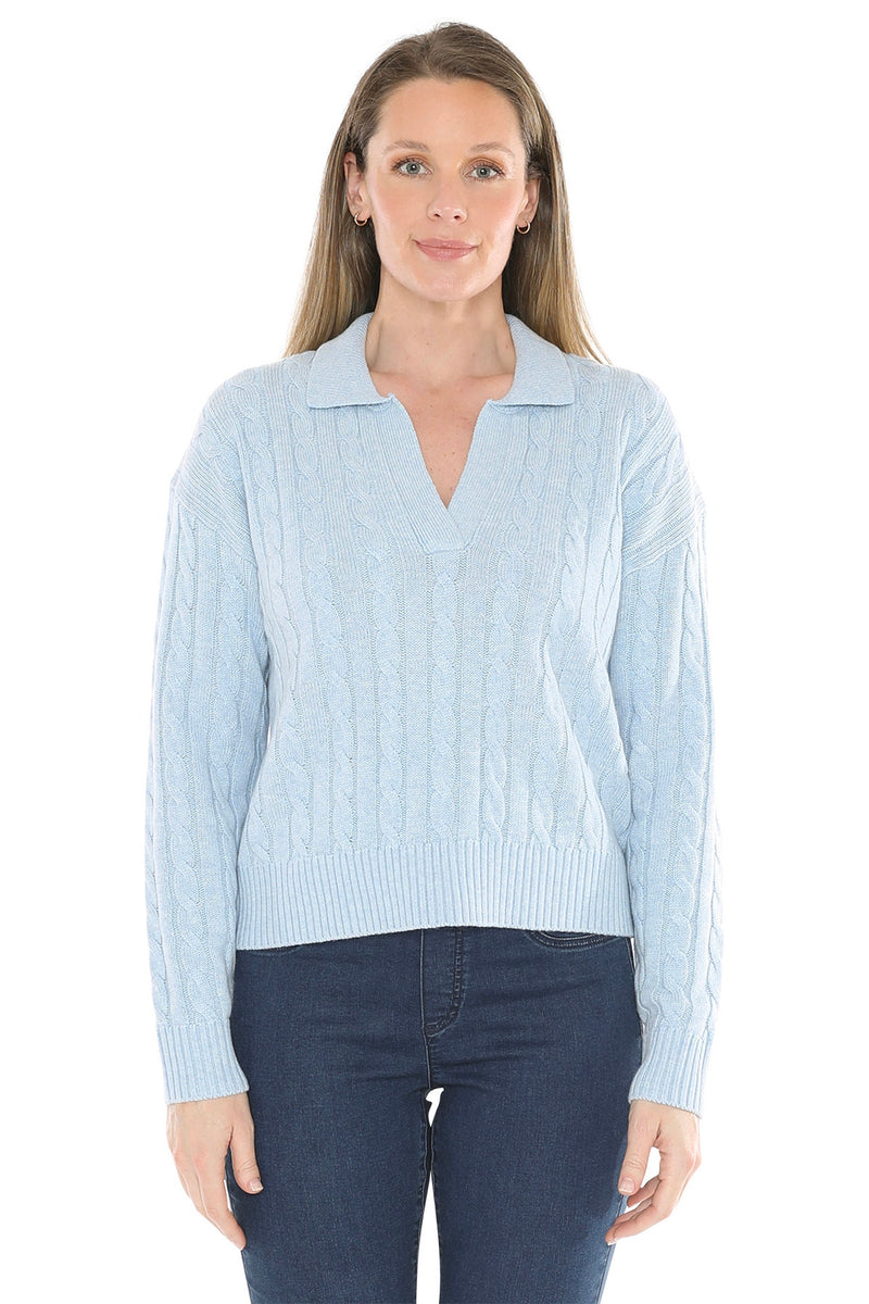 Jump Collared Cable Pullover