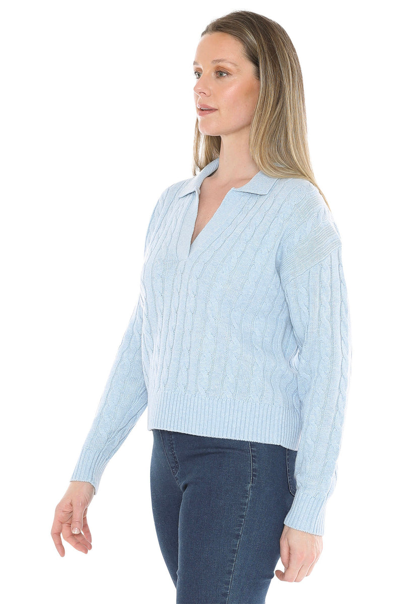 Jump Collared Cable Pullover