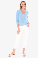 Jump V Neck Tape Yarn Pullover