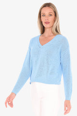Jump V Neck Tape Yarn Pullover