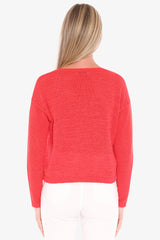 Jump V Neck Tape Yarn Pullover